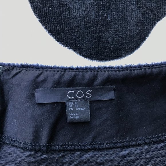 COS Dark Blue Textured Circle Skirt - Picture 5 of 7